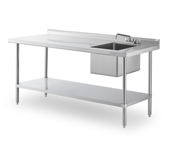 Steel Works SWSTM-3072WS-R-316 Work Table, with Prep Sink(s)