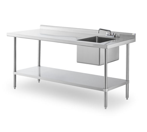 Steel Works SWSTM-3072WS-R-316 Work Table, with Prep Sink(s)