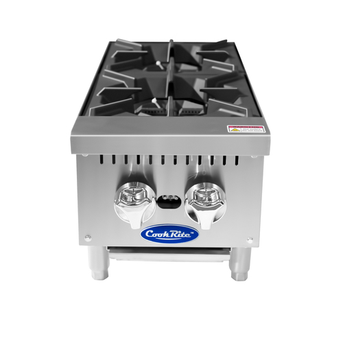 Atosa USA ACHP-2 CookRite Hotplate Countertop Gas 12W x 27-3/5D x 13-1/10H 2 Burners 64000 BTU Stainless Steel