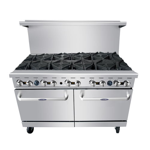 Atosa USA AGR-10B-LP CookRite Range LP Gas 60W x 31D x 57-3/8H 10 Open Burners 2 Ovens Stainless Steel