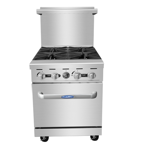 Atosa USA AGR-4B-NG CookRite Range Natural Gas 24W x 31D x 57H 4 Open Burners 20 Oven 152000 BTUs