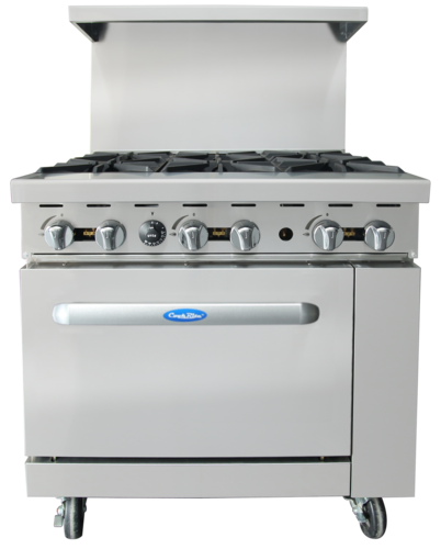 Atosa USA AGR-6B-NG CookRite Range Natural Gas 36W x 31D x 57-3/8H 6 Open Burners 26-1/2 Oven Stainless Steel
