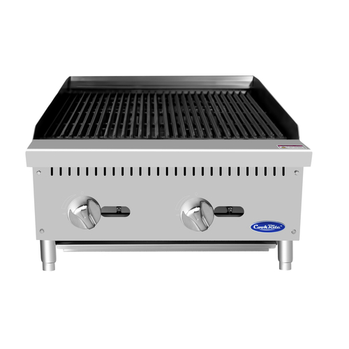 Atosa USA ATCB-24 CookRite Charbroiler Natural Gas Countertop 24 Inch 70000 BTU Stainless Steel Grates