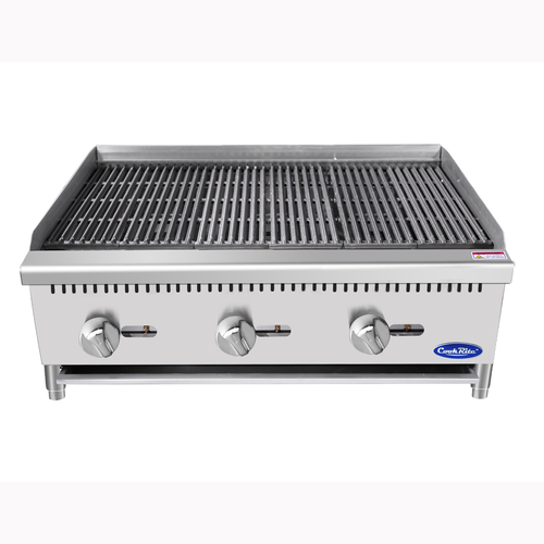 Atosa USA ATCB-36 CookRite Charbroiler Natural Gas Countertop 36W x 27-3/5D x 15.2H 105000 BTU Stainless Steel