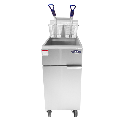Atosa USA ATFS-40-NG CookRite Fryer Natural Gas Floor Model 40 lb Capacity with 3 Burners and Nickel Plated Baskets