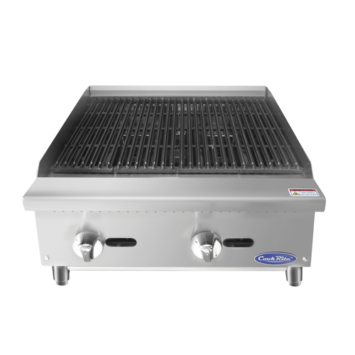 Atosa USA ATRC-24 CookRite Heavy Duty Radiant Charbroiler Natural Gas Countertop 24 Inch 70000 BTU