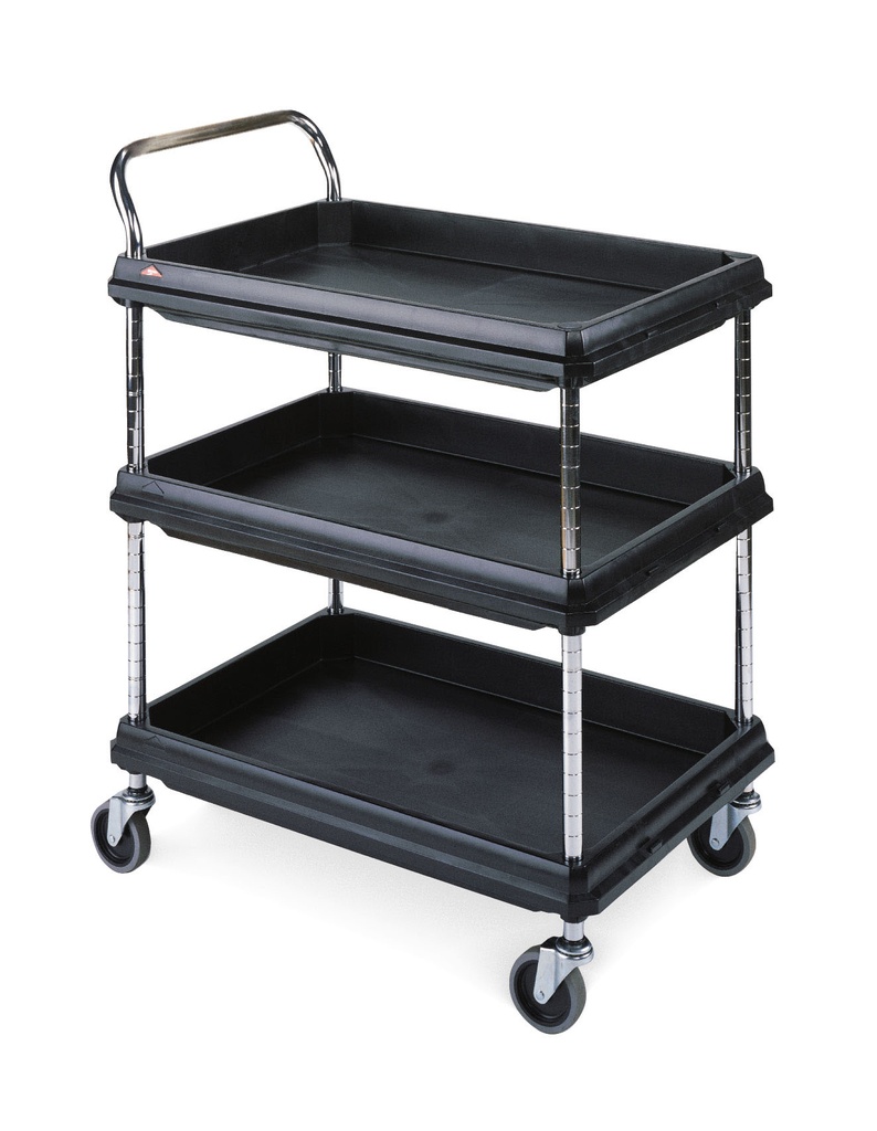 Metro BC2636-3DBL Deep Ledge 3-Shelf Utility Cart, Black, 26" x 36"