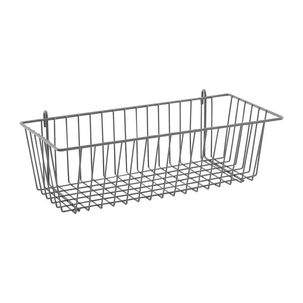 Metro H210K4 Storage Basket for Super Erecta Wire Shelving and SmartWall Wall Shelving, Metroseal Gray Epoxy, 17.375" x 7.5" x 5"