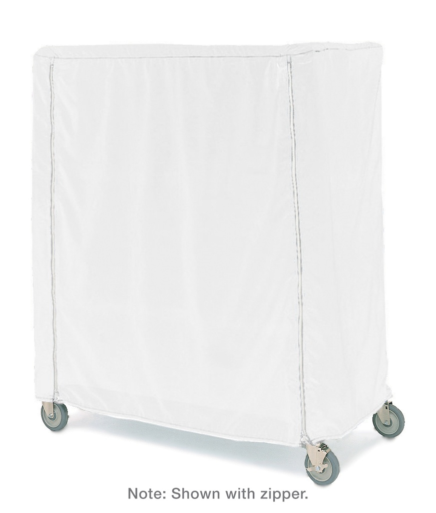 Metro 24X60X74UC Uncoated Polyester Cover for 24" x 60" x 74" Shelving, Zipper Closure, White
