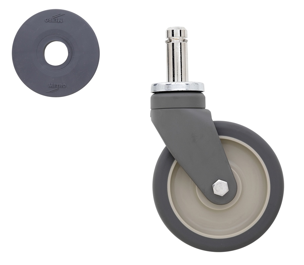 Metro 5PC 5" Polyurethane Swivel Stem Caster for Super Erecta Industrial Wire Shelving Racks