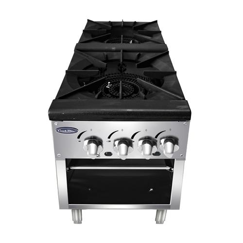 Atosa USA ATSP-18-2 CookRite Stock Pot Stove Gas 2 Three Ring Burners 160000 BTU Stainless Steel Drip Pan