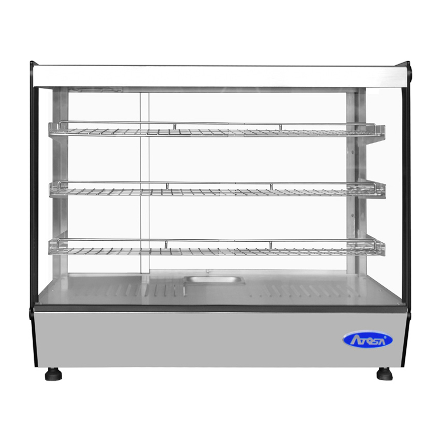 Atosa USA CHDS-53 Heated Display Case Countertop 27-5/8W x 22-1/2D x 26-5/8H 5.3 cu ft Capacity Stainless Steel