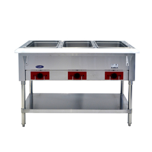 Atosa USA CSTEA-3C CookRite Steam Table Electric Dry Wet Heat 44-1/8W x 29-1/2D x 33-1/2H 3 Open Pan Wells