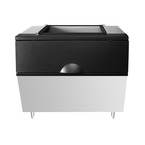 Atosa USA CYR700P Ice Bin 48-1/4W 700 lb Storage Capacity Top Hinged Slanted Black Plastic Door 6 Adjustable Legs