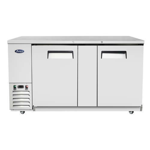 Atosa USA MBB69GR Back Bar Cooler 68 inch Two Section Self Contained Refrigeration 21.5 cu ft with Locking Doors