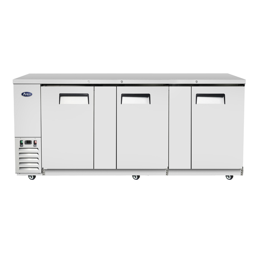 Atosa USA MBB90GR Back Bar Cooler 89-3/10W x 28-1/0D x 40-1/10H Self-Contained Side Mount Refrigeration