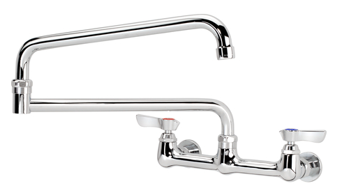 Krowne Metal Corporation 12-824L Silver Series Faucet Splash Mounted 8 Inch Centers 24 Inch Spout Low Lead Compliant