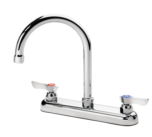 Krowne Metal Corporation 13-801L Silver Series Faucet Deck Mount 8 Inch Centers 6 Inch Gooseneck Spout Low Lead Compliant