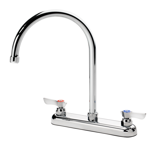 Krowne Metal Corporation 13-802L Silver Series Faucet Deck Mount 8 Inch Centers Gooseneck Spout Low Lead Compliant
