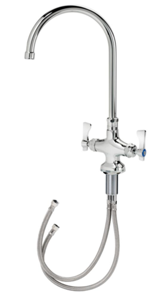 Krowne Metal Corporation 16-302L Royal Series Double Pantry Faucet Deck Mount Gooseneck Spout Low Lead Compliant