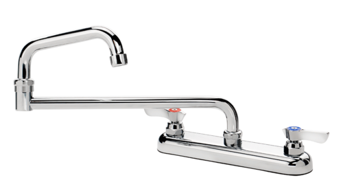 Krowne Metal Corporation 13-818L Commercial Faucet Deck Mount 8 Inch Centers 18 Inch Jointed Spout Low Lead Compliant