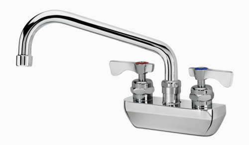 Krowne Metal Corporation 14-408L Royal Series Faucet Splash Mounted 4 Inch Centers 8 Inch Swing Spout Low Lead Compliant