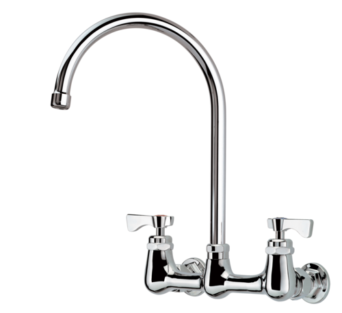 Krowne Metal Corporation 14-802L Royal Series Faucet Splash Mounted 8 Inch Centers Gooseneck Spout Low Lead NSF