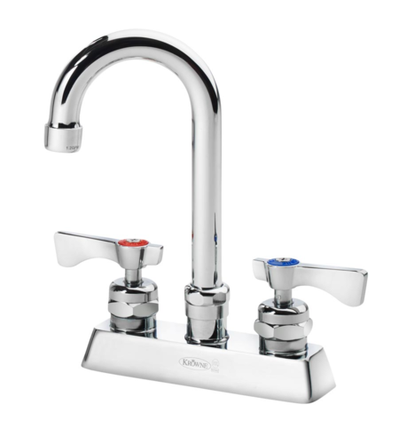 Krowne Metal Corporation 15-325L Royal Series Faucet Deck Mount 4 Inch Centers Gooseneck Spout Chrome Finish