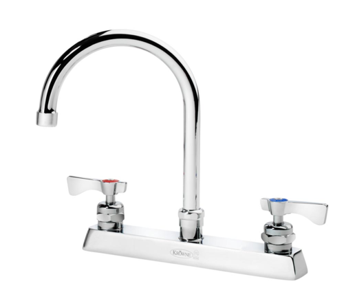 Krowne Metal Corporation 15-501L Royal Series Faucet Deck Mount 8 Inch Centers 6 Inch Gooseneck Spout Low Lead Compliant