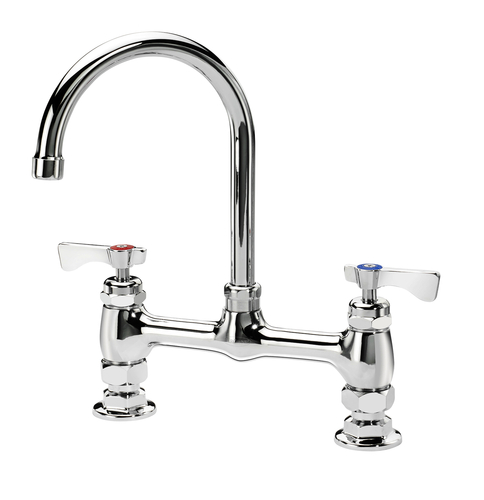 Krowne Metal Corporation 15-801L Royal Series Faucet Deck Mount 8 Inch Centers Gooseneck Spout Low Lead NSF