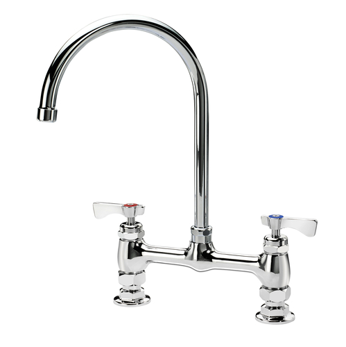Krowne Metal Corporation 15-802L Royal Series Faucet Deck Mount 8 Inch Centers Gooseneck Spout Low Lead NSF