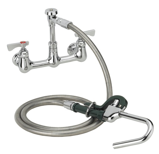 Krowne Metal Corporation 20-108L Royal Series Pot Filler Assembly Wall Mount 72 Inch Stainless Steel Hose