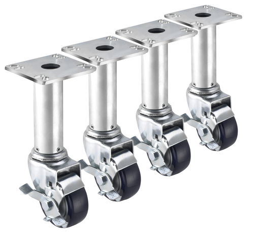 Krowne Metal Corporation 28-117S Adjustable Height Plate Caster Set of 4 for Pitco Fryers