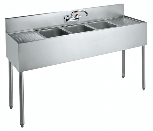 Krowne Metal Corporation CS-1860 Convenience Store Sink Three Compartment 60W x 19D x 42-1/2H NSF Stainless Steel