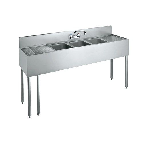 Krowne Metal Corporation CS-1872 Convenience Store Sink Three Compartment 72W x 19D x 42-1/2H Stainless Steel