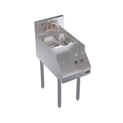 Krowne Metal Corporation KR24-14BD Royal Series Underbar Blender Station with Dump Sink and Recessed Blender Shelf