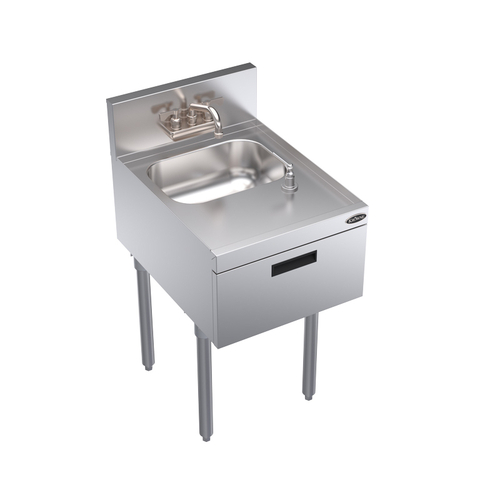 Krowne Metal Corporation KR24-18ST Royal Series Underbar Hand Sink Unit 18W x 24D x 36-1/2H NSF Certified