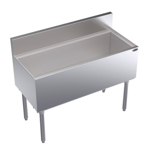 Krowne Metal Corporation KR19-42 Royal Series Underbar Ice Bin Cocktail Unit 42W x 19D 129lbs Ice Capacity