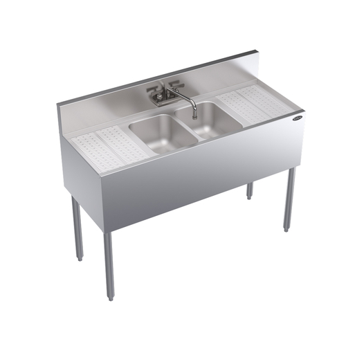 Krowne Metal Corporation KR19-42C Royal Series Underbar Sink Unit 48W x 19D Two Compartment NSF
