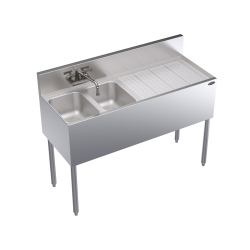 Krowne Metal Corporation KR19-42L Royal Series Underbar Sink Unit 48W x 19D Two Compartment NSF Certified