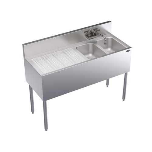 Krowne Metal Corporation KR19-42R Royal Series Underbar Sink Unit 48W x 19D Two Compartment NSF Certified