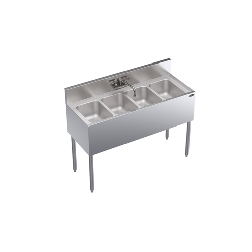 Krowne Metal Corporation KR19-44C Royal Series Underbar Sink Unit Four Compartment 48W x 19D NSF Certified