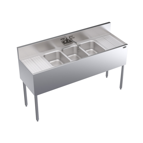 Krowne Metal Corporation KR19-53C Royal Series Underbar Sink Unit Three Compartment 60W x 19D NSF