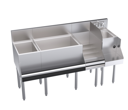 Krowne Metal Corporation KR24-W60E-10 Royal Series Underbar Ice Bin Cocktail Station 60W x 24D 12W Insulated Storage