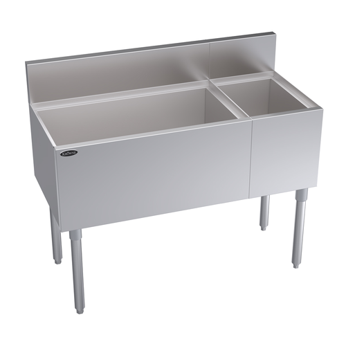 Krowne Metal Corporation KR19-M42L Royal Series Underbar Combination Ice Bin 42W x 19D 30W Ice Bin on Left