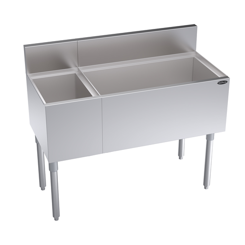 Krowne Metal Corporation KR19-M42R Royal Series Underbar Combination Ice Bin 42W x 19D 30W Ice Bin on Right