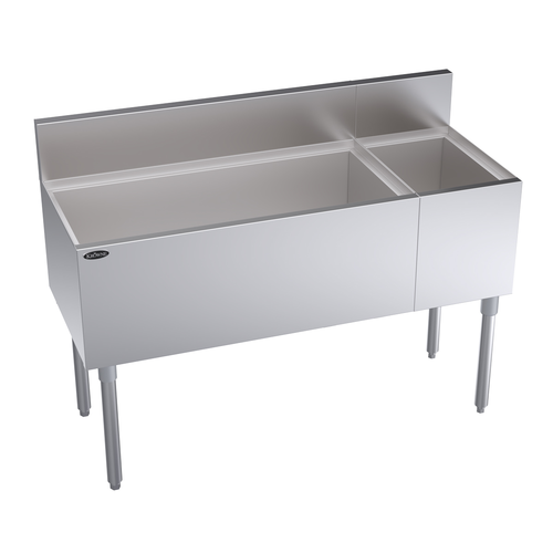 Krowne Metal Corporation KR19-M48L Royal Series Underbar Combination Ice Bin 48W x 19D 110 lbs Capacity NSF