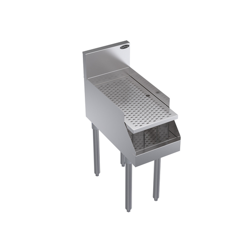 Krowne Metal Corporation KR24-RG12 Royal Series Underbar Recessed Drainboard 12W x 24D Stainless Steel NSF