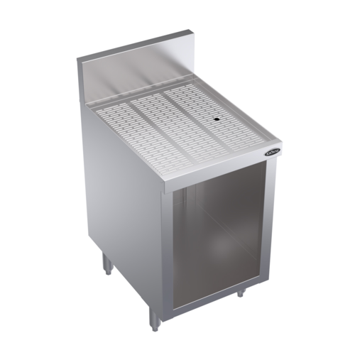 Krowne Metal Corporation KR24-S18 Royal Series Underbar Drainboard Open Cabinet Base 18W x 24D Stainless Steel