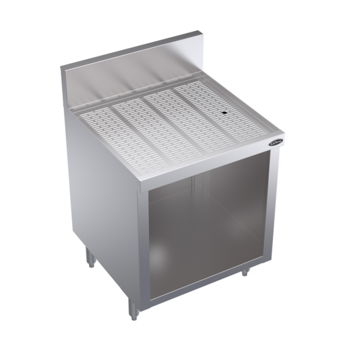 Krowne Metal Corporation KR24-S24 Royal Series Underbar Drainboard Open Cabinet Base 24W x 24D Stainless Steel